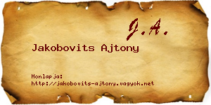 Jakobovits Ajtony névjegykártya