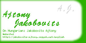 ajtony jakobovits business card